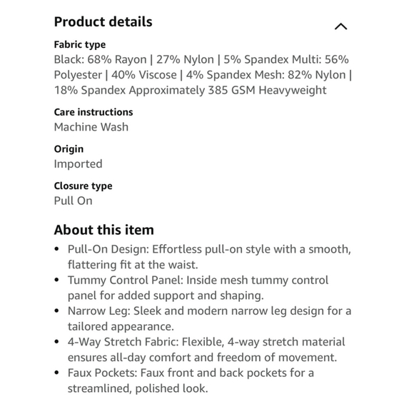 Dalia ponte pull on‎ Pants, XXL, Black - Picture 9 of 9